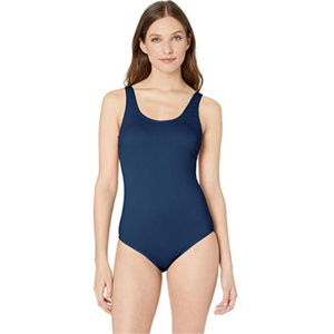 Catalina Women's Navy Ribbed One Piece Swims